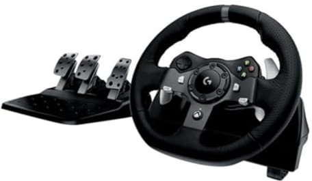 Brightium Lenkrad - Rennrad mit Pedalen, 900° drehbar, Force Feedback-Effekt, progressive Bremse, Materialien aus Aluminium, Leder und Stahl, kompatibel mit PS4, PS5 und PC