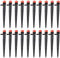 Estacas para Riego por Goteo, 13 cm, Set de 20 Unidades, Negro y Rojo