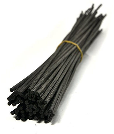 100 Stück Rattanstäbchen Reed Diffusor Stöcke Holz Rattan Reed Sticks (25cm x 3mm, Schwarz)