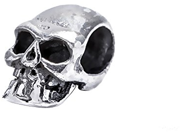 NKlaus Totenkopf Haar Bartperle SKAL Biker Schmuck 925er Sterlingsilber Silber 7691