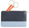 DUDU Astuccio portachiavi colorato in pelle uomo donna formato bustina con zip Navy