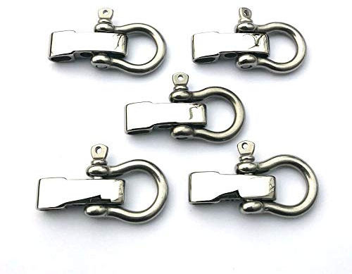 JY-Marine Edelstahl-Schäkel für Paracord-Armbänder, hochwertig, stilvolle Metallverschlüsse, hält im Notfall bis zu 113 kg, 5 Stück