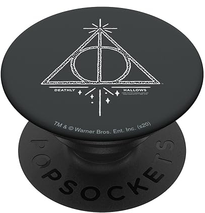 PopSocket : PopGrip Harry Potter Deathly Hallows Line Art PopSockets Ausziehbarer Sockel und Griff für Handys/Tablets mit Tauschbarem Top