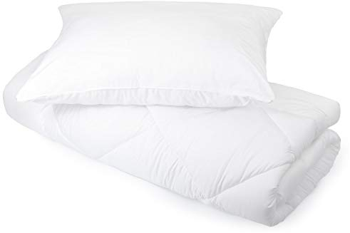 H&F | Bettdecke und Kissen Set 135x200 4 Jahreszeiten + 50x70 Kopfkissen | Schlafkissen und Steppdecken bezug: 100% Mikrofaser | Oeko-TEX Zertifiziert | Füllung: Schlafdecke 1000g, Schlafkissen 550g