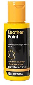 Furniture Clinic Peinture pour cuir - Pour peindre tous les cuirs : chaussures, sacs à main, vêtements, etc. Flexible et durable (jaune, 50 ml)
