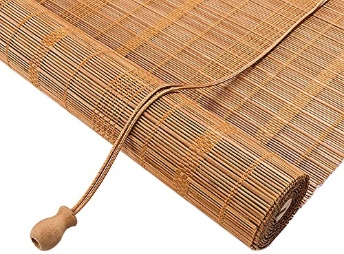 QWEASDF Store Enrouleur filtrant lumière,Stores en Bambou,Pare-Soleil,Stores à Rouleau,intimité,Respirant, Ventilation, Anti-UV, pour intérieur, extérieur, Patio, Bureau, décoration,60x90cm/24x36in