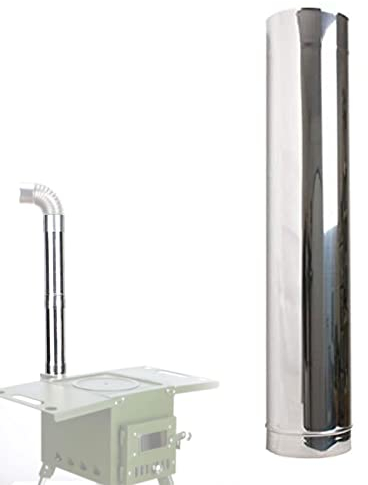 0℃ Outdoor Canna Fumaria - Tubo in Acciaio Inox 320mm Mono Parete per Canne Fumarie per Stufa Camini Caldaie e Forni a Gas Pellet Legna e Gasolio Resistente Fino a 600°C, Diametro 60mm