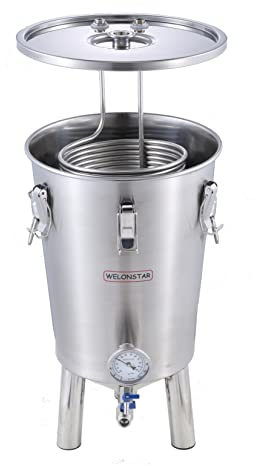 Fermentation tank Home Brew Fermenter with cooling coil Craft beer stainless steel conical fermenter storage kettle 9 gallon