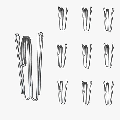 Riktig Vorhanghaken aus Edelstahl, W-Form, Haken, Edelstahl, Vorhangfaltenband, 60 Stück