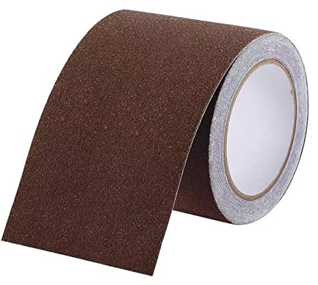 XZRDINGJIE Strisce di Nastro Antiscivolo Autoadesive Marrone, Strisce Antiscivolo per Scale 10cm x 5m