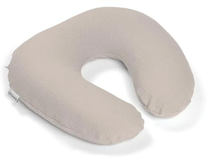 Doomoo Stillkissen Softy - Lagerungskissen Baby, 150cm inkl. Bezug aus Bio-Baumwolljersey, mit feiner EPS-Mikroperlenfüllung, Oeko-TEX® Standard 100, Tetra Jersey Sand