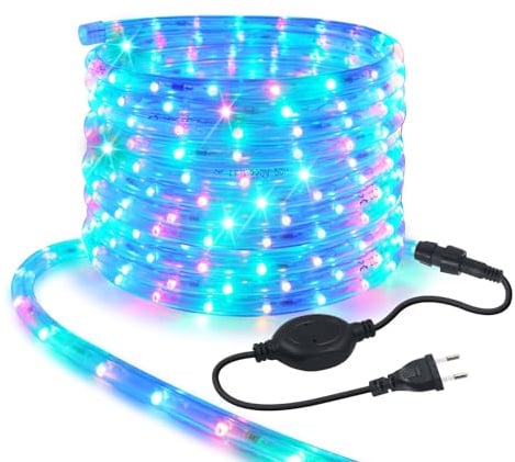 KISUFU 3M LED Strip Rope Lights,220V LED Lichtschlauch Außen,240 LEDs/m Indoor Warmweiß LED Fairy Lights for Garden Decoration,Outdoor LED Lichter Wasserdicht LED Tube