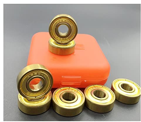 NESHO Kugellager 8 Stück 608 Lagergeschwindigkeit Inlineskates Räder Keramik 608zz Lager Skateboard Skates Teile Longboard Skate Kugellager (Farbe: 8 Stück Gold Gcr15abec11)
