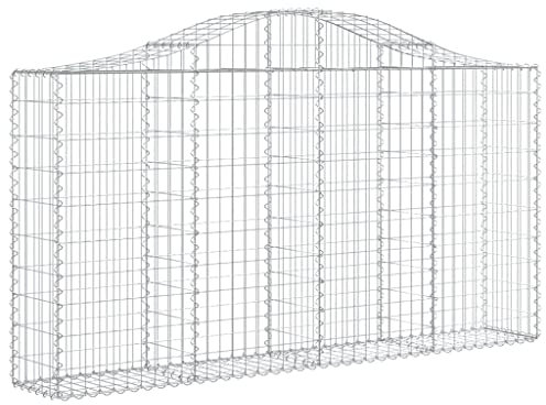 vidaXL Gabione mit Hochbogen 20 STK., Steinkorb Drahtkorb Dekorativ, Gabionenkörbe Verstärkte Gabionenhaken, Gabionenwand Gabionen Zaun Garten, Verzinktes Eisen