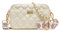 ZOUIQSS Damen Umhängetasche Leder Raute Frauen Crossbody Schultertasche Metallknopf Handtasche mit verstellbaren Schultergurten(Weiß(3.5CM) Farbe37)