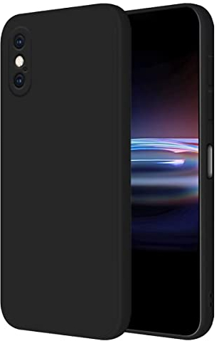 HONLEN Hülle für iPhone XS Max Schutzhülle Case, (6.5 Inches) Liquid TPU Silicone Handyhülle mit Fallschutz Silikon Cover Schwarz