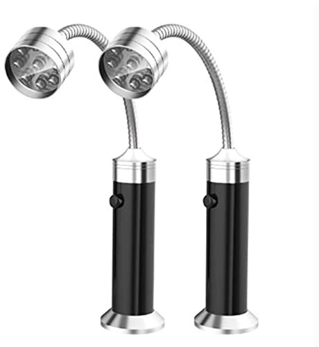 Luz magnética ajustable de para 360 grados para barbacoa, 9 luces LED para parrilla al aire libre, accesorios para acampar al aire libre, picnic, taller, batería no incluida, 2 unidades