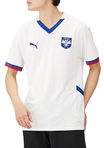 PUMA FSS Serbien Away Shirt weiß Serbia Auswärtstrikot Away Fan Shirt WM EM, Größe:M
