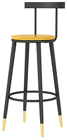 - Moderner Esszimmerstuhl für Zuhause, Balkon, Café, Barstuhl mit Rückenlehne und Stuhlpolster aus Massivholz, Sitzhöhe 75 cm (Farbe: Schwarz) (Schwarz) Made in China