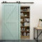 Herraje para puerta corredera (274 cm, 274 cm), color negro, para 2 puertas de madera de 130 cm de ancho, forma de T