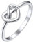 ChicSilver 925 Silber Herz Fingerring, Damen Herz Fingerring mit Knoten, 1.9mm Verlorbungsring Eherringe, Knoten Ring mit Geschenkbox für Valenitnstag Geburtstag Hochzeit
