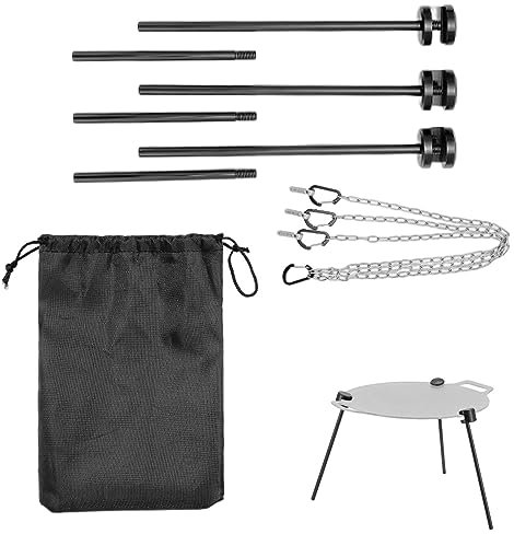 ZONTO BBQ Tripod Pot Stand - Tripod Grill Pan Holder for Swing Cooking | Outdoor Cooking Tools for Camping, Hiking, Backpacking, Picnic, BBQ, Outdoor Adventures