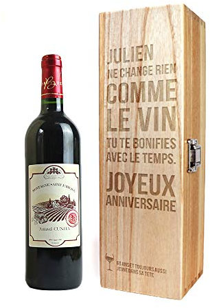 CADEAUX.COM - Caisse à vin personnalisée anniversaire - Citation