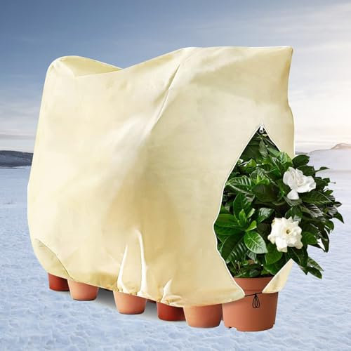Noeborty 1 Stück Winterschutz für Pflanzen 120x180CM Plant Protection Winter Pflanzenschutz Winter Stark Frostschutz Pflanzensack für Kübelpflanzen Pflanzenschutz mit Reißverschluss Wiederverwendbar