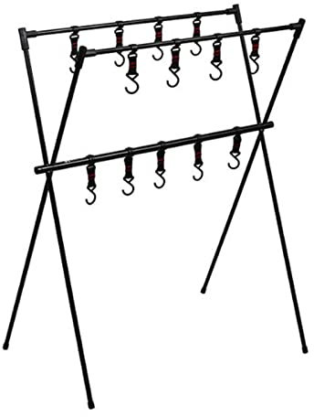 Camping Pot Hangers Camping Clothes Holder Foldable Portable Outdoor Organizer Black Camping Tripod Aluminium Double Multifunctional Tripod Tool Durable Camping plies(45cm)