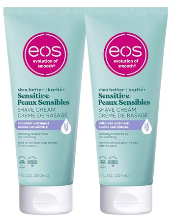eos Shea Better Sensitive Skin Women's Shave Cream- Fragrance-Free, 2-pack of 7 oz containers