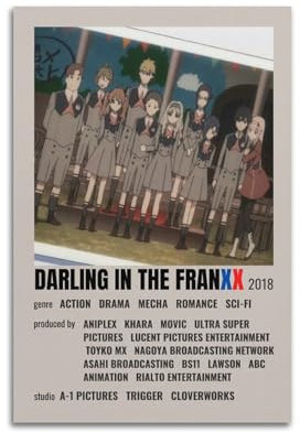 xze Anime-Poster, Motiv: Darling In The Franxx Code, Wandkunst, Leinwand, Poster, Raumdekor, 30 x 45 cm, ungerahmter Stil