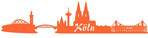 Samunshi® Aufkleber Köln Skyline Autoaufkleber 30 x 6,6cm orange