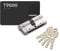 Cylindre de serrure 35 35 mm Serrure à mortaiser double ouverture anti-casse avec clé AB, 5 clés principales et carte de code