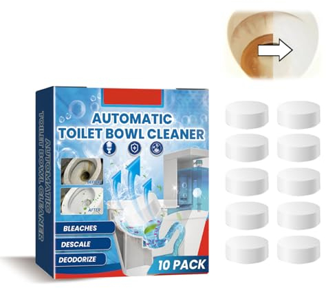 XdealCozyxc 10PCS Toilet Bowl Cleaner Tablets, Deep Cleaning Toilet Active Tablets, Toilet Descaler Heavy Duty
