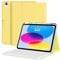 MoKo for iPad (A16) 11th Generation Case with Keyboard 11 inch 2025, iPad 10th Generation 10.9 inch Keyboard Case with Pencil Holder, Multi-Angle Detachable Bluetooth Keyboard, Light Yellow