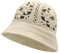 ZLYC Damen Sommer Baumwolle Handgemachte Stricken Fishermütze(Floral Beige),Einheitsgröße