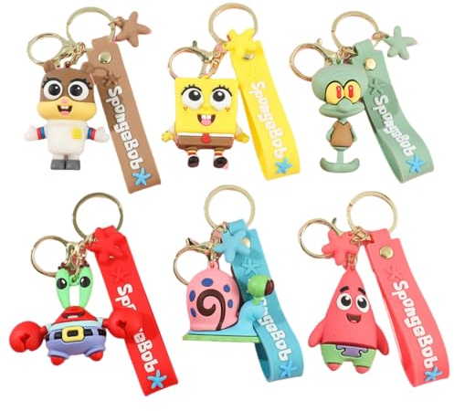 Xingbiyou Lot de 6 porte-clés dessin animé - Porte-clés de voiture - Pendentif de sac, Non défini, undefinded