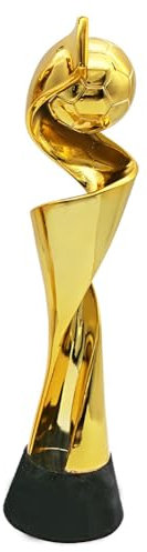 SWAYVES Trophées de La Coupe Du Monde de Football Pour Les Femmes Trophée Soccer Collectibles Souvenir Fans Bureau Ornements Vitrine/38Cm