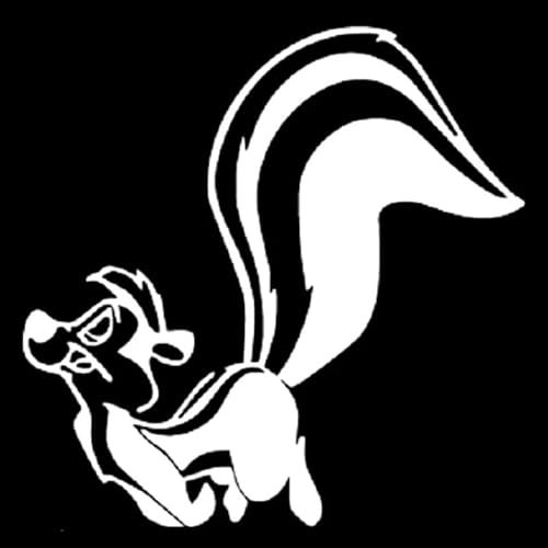 JIFENLI Autoaufkleber 17cm * 17cm Skunk Pepe Mode Vinyl Aufkleber Aufkleber Aufkleber Cartoon Schwarz/Silber