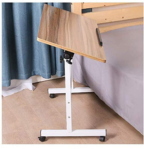 Gardeneea Überbetttisch Überbetttisch mit Rollen Nachttisch, tragbarer Computertisch für das Homeoffice (Antike Eiche 80 x 40 cm)