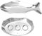 Jwthee Parrilla y sartén de hierro fundido para pescado, bandeja de parrilla, bandeja para servir pescado, sartén con forma de pescado, plato en forma de pescado, sartén para camping, sartén para