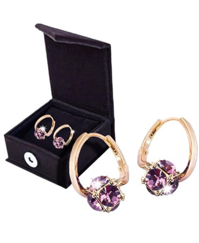 CZTICLE Lymphvity MagneTherapy Germanium-Ohrringe, CZTICLE Lymphvity Germanium Ohrringe, Lymphmagnetotherapie Ohrringe, Lymphdrainage Ohrringe, Magnettherapie Ohrringe für Frauen (Lila)