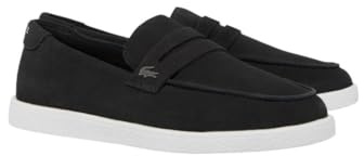 Lacoste Men's Cochet Loafer, Black/White, 9.5
