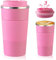 Senshuomy Travel Mug, Insulated Coffee Cup with Leakproof Lid, Reusable Coffee Cups Travel Cup, Stainless Steel thermaol Mug for Hot Cold Drinks (Pink/510ml)