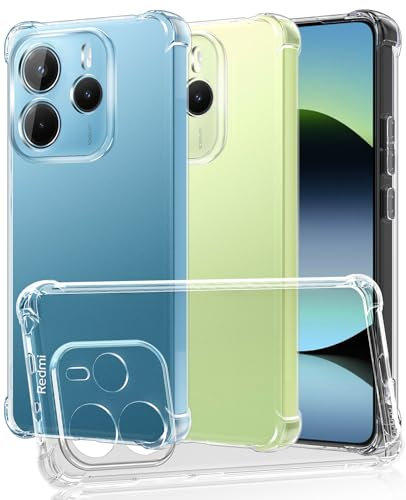 SineOrdo Handyhülle für Xiaomi Redmi Note 14 4G Hülle Klar,Schutzhülle Xiaomi Redmi Note 14 4G Ultra Dünn mit Sturzsichere Ecke Hüllen Silikon TPU Case - Durchsichtig