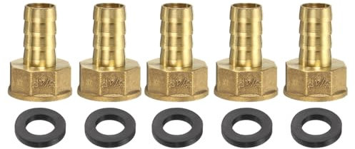 sourcing map Lot de 5 raccords d'extension PEX-A 1,9 cm x filetage métrique 16 mm en laiton pour raccord de tuyau en cuivre et PEX