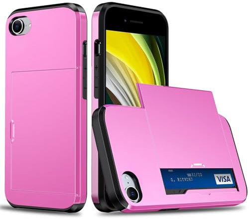 Belzsxy Handyhülle für iPhone 6/iPhone 6s Hülle, mit Kartenfach, Harte PC Stoßfest Robust Fallschutz Outdoor Militär Schutzhülle für iPhone 6/iPhone 6s (Pink)