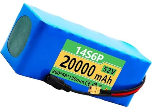 Batterie Lithium-Ion 52V 20Ah Pour Vélo Électrique Compatible Avec Moteur 200 W~1000 W Avec Chargeur et BMS XT60