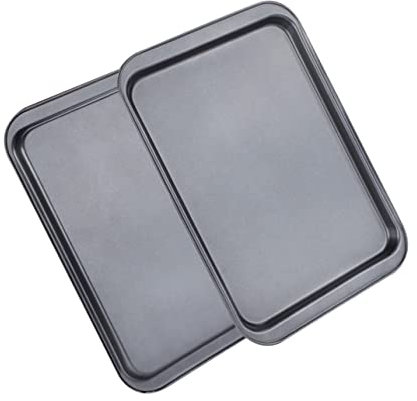LABRIMP 2PCS Nonstick Rectangular Baking Sheets Lightweight Baking Pans for Oven and Portions Easy Clean and