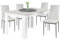 Conjunto de Mesa Extensible Y 4 Sillas en Color Blanco y Gris Cemento